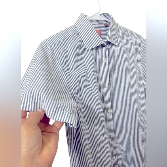 KLOTH STRIPPED GREYISH BLUE AND WHITE BLOUSE - Picture 3 of 7